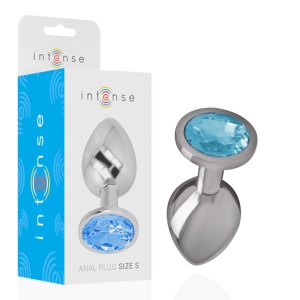 Plug Anal de Lux din Aluminiu Intense – Cu Cristal Albastru Strălucitor, Mărimea S (7 cm)