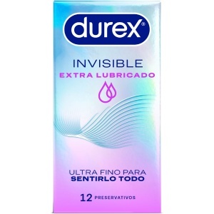 Prezervative Ultra-Subțiri Durex Invisible Extra Lubricated – Pachet 12 bucăți