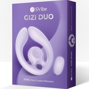 Stimulator Dublu pentru Cupluri Snail Vibe Gizi Duo cu Telecomandă – Liliac, 3 Motoare, IPX, USB Magnetic