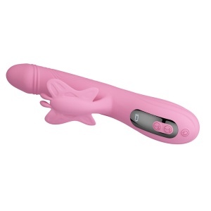 Vibrator Bella Rabbit din silicon, stimulare fluture pentru clitoris, afișaj LED, 9 viteze + 4 moduri atingere, Roz - Img 7