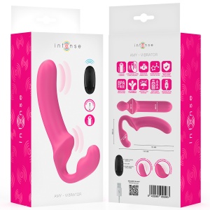 Vibrator Dublu „Amy” cu Telecomandă (Roz, 20 cm, 10 Trepte de Vibrație, USB) - Img 6