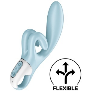 Vibrator Iepure cu Tehnologie Air Pulse Satisfyer Touch Me Albastru – 3 Motoare, IPX7, USB, Garanție 15 Ani - Img 2