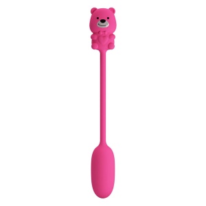 Vibrator Olson Pretty Love din silicon, cu controler cu fir în formă de urs, reîncărcabil magnetic, 7 moduri de vibrație, Roz - Img 7