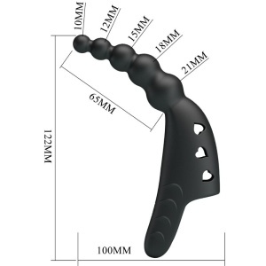 Vibrator pentru deget Jordin din silicon, cu nervuri și reîncărcabil USB, 10 moduri de vibrație, Negru - Img 2