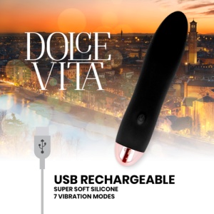 Vibrator Reîncărcabil Negru cu 7 Moduri - DOLCE VITA Black Four – - Img 2