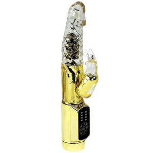 Vibrator Rotativ Tip Iepuraș Rabbit Gold Prince – Stimulare Duală cu Bile Metalice - Img 2