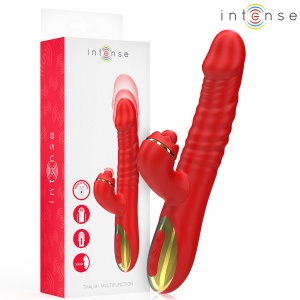 Vibrator Thalia cu Împingere, Atingere și Vibrații, Roșu
