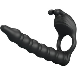 Inel de Penis Vibrant Blackney cu Plug Anal – Erecții Ferme, 7 Moduri de Vibrație și Design Ergonomic