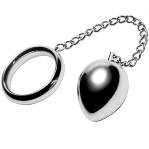 Inel pentru Penis 40 mm cu Lanț și Bilă Metalică