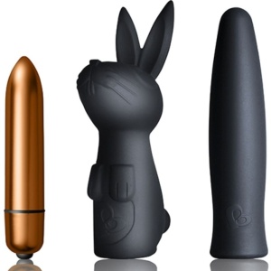 Kit Dark Desire Silhouette – Set de lux cu iepuraș, manșon și glonț vibrant