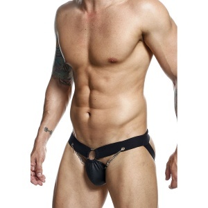MOB Dungeon – Jockstrap Negru cu Lanț, Mărime Universală - Img 2