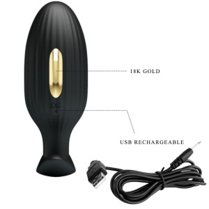 Plug Anal cu Electroșocuri și Vibrații Jefferson E-Stim – Silicon Premium, Control prin Aplicație și Conector la 90 de Grade (Negru) - Img 5