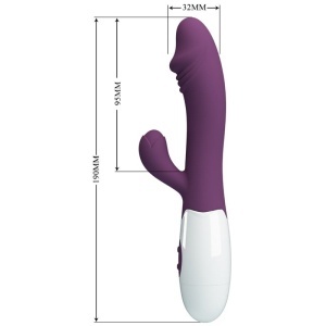 Pretty Love – Vibrator Dublu „Snappy” pentru Punctul G și Clitoris (Mov, 30 Funcții) - Img 2