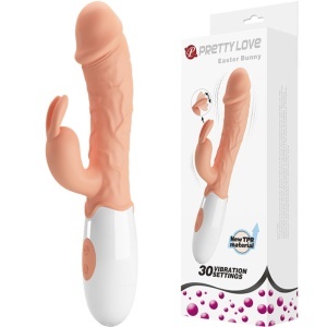 Vibrator iepuraș din silicon culoarea pielii - Img 2