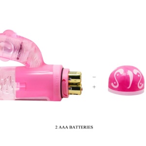 Vibrator Iepure Roz de Călătorie cu Stimulator Clitoridian – 10 Moduri, TPR, 2xAA - Img 5