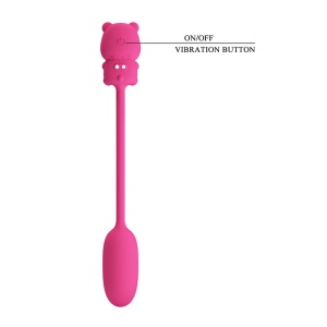Vibrator Olson Pretty Love din silicon, cu controler cu fir în formă de urs, reîncărcabil magnetic, 7 moduri de vibrație, Roz - Img 4