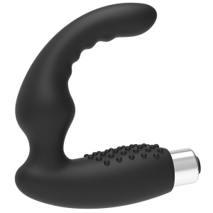 Vibrator Prostatic Reîncărcabil Model 2 – Din Silicon Medical, cu 10 Moduri de Vibrație și Design Anatomic (11 cm, Negru)