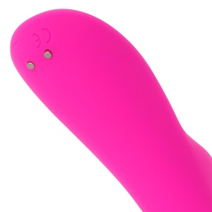 Vibrator tip iepuraș Rabbit din silicon, curbat pentru punctul G, încărcare magnetică, 10 viteze, Roz, 21 cm - Img 3
