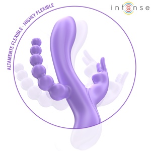Vibrator Triplu Miko Rabbit & Stimulator & Anal, 7 Vibrații, Mov - Img 4