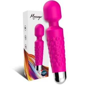 Aparat de Masaj Magic Wand cu Cap Super Flexibil Armony Postman – Fucsia, 9 Vibrații, Impermeabil, USB - Img 4