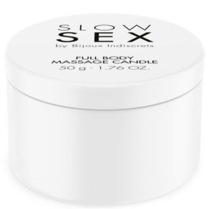 Bijoux Indiscrets – Lumânare de Masaj Corporal „Slow Sex”: Formula Zero Ceară (Cocos, 50g)