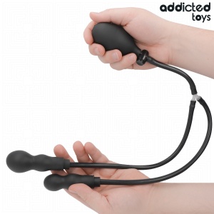 Dop Anal Dublu Gonflabil din Silicon Medical Addicted Toys – Model Inovator cu Sistem Dublu de Umflare și Dimensiune Reglabilă - Img 5