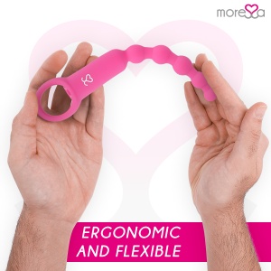 Lanț Anal Vibrant cu Telecomandă Moressa Ronie – Din Silicon Medical, cu 7 Moduri de Vibrație și Mărgele Progresive (Roz) - Img 6