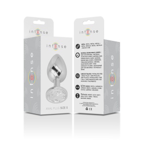 Plug Anal de Lux din Aluminiu Intense – Cu Cristal Argintiu Strălucitor, Mărimea S (7 cm) - Img 4