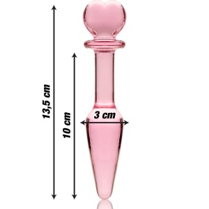 Plug Anal din Sticlă Borosilicată Ibiza Nebula – Model 7 Transparent/Roz, Lungime Generoasă și Jocuri Termice (13.5 cm) - Img 4
