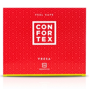 Prezervative Roz cu Aromă de Căpșuni Confortex Strawberry Box – Pachet Gigant 144 bucăți - Img 2