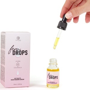 Ser Hidratant Intim cu Picături SecretPlay Fem Drops 15 ml – Uleiuri Naturale 100%, Aloe Vera și Jojoba