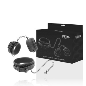 Set Fetish Submissive cu Colier și Cătușe – Piele Vegană & Neopren - Img 2