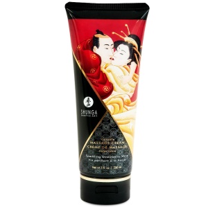 Shunga – Cremă de Masaj cu Căpșuni și Cava, 200 ml
