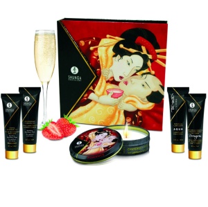 Shunga – Kit Secret Geisha: Ediție Specială Căpșuni și Cava, 5 Piese