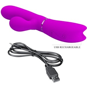Vibrator Clitoridian cu Lins și Mișcare Pretty Love Violet – 12 Vibrații, 4 Moduri, USB - Img 2
