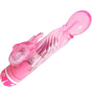 Vibrator Iepure Roz de Călătorie cu Stimulator Clitoridian – 10 Moduri, TPR, 2xAA - Img 2