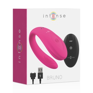 Vibrator pentru Cupluri cu Telecomandă Bruno Partner Double Pleasure - Roz, 10 Vibrații, IPX6, USB - Img 3
