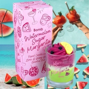 Lumanare parfumata in vas de sticla Watermelon Sugar Margarita Piped Bomb Cosmetics - Img 2