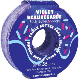 Sapun exfoliant cu burete Violet Beauregarde Donut Body Buffer, Bomb Cosmetics