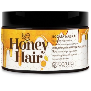 Masca par Honey Hair pentru par normal si uscat, cu laptisor de matca, miere si propolis Barwa Cosmetics 220 ml
