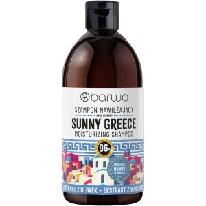 Sampon hidratant SUNNY GREECE cu cu ulei si extracte de masline si struguri, Barwa Cosmetics, 380 ml