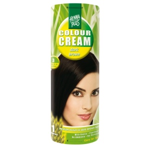 Crema nuantatoare, 3, Colour Cream Dark Brown, Hennaplus, 60 ml