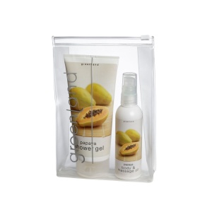 Gentuță cosmetică (gel duș si ulei corp și masaj) papaya, Greenland