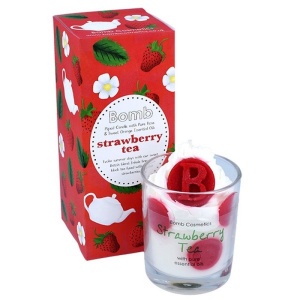 Lumanare parfumata in vas de sticla Strawberry Tea, Bomb Cosmetics