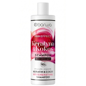 Șampon regenerant cu keratina si nuca de cocos Pro Effect Barwa Cosmetics 380 ml