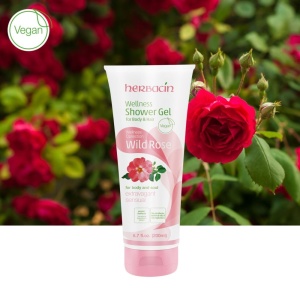 Gel de duș cu trandafir sălbatic Wellness Herbacin 200 ml - Img 2