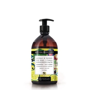 Sapun lichid regenerant, cu bergamota si aloe vera, Barwa Natural Expert 500 ml