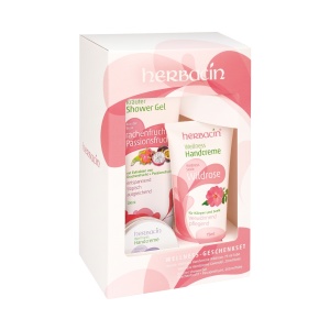Set cadou Wellness Herbacin gel de dus, creme de maini cu trandafir si levantica