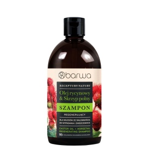 Sampon regenerant cu ulei de ricin si coada calului, Barwa Cosmetics, 380 ml