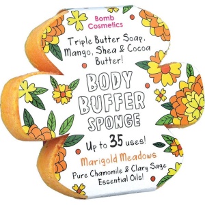 Sapun exfoliant cu burete Marigold Meadows Body Buffer, Bomb Cosmetics